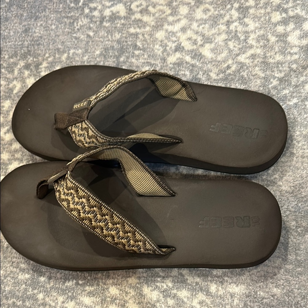 Reef Brown and Patterned Sandals Men’s size 10